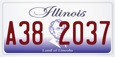 IL license plate A382037