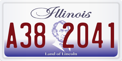 IL license plate A382041