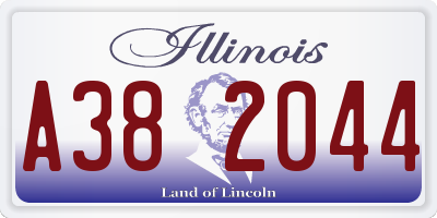 IL license plate A382044