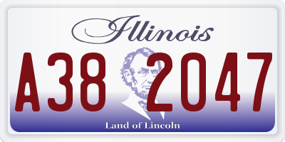 IL license plate A382047