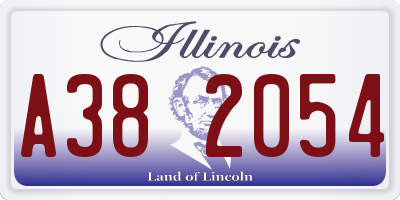IL license plate A382054