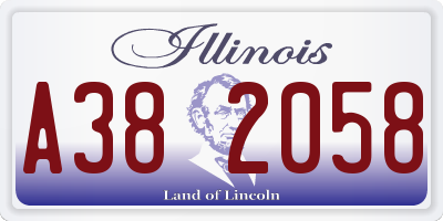 IL license plate A382058