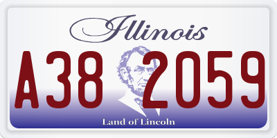 IL license plate A382059