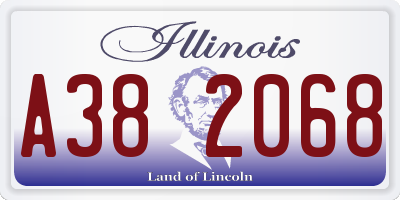 IL license plate A382068