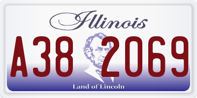 IL license plate A382069