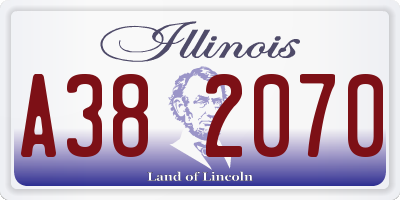 IL license plate A382070