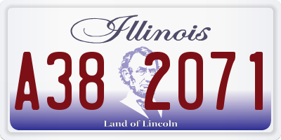 IL license plate A382071