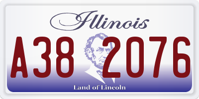 IL license plate A382076