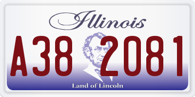 IL license plate A382081