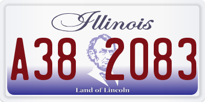 IL license plate A382083