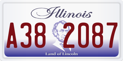 IL license plate A382087