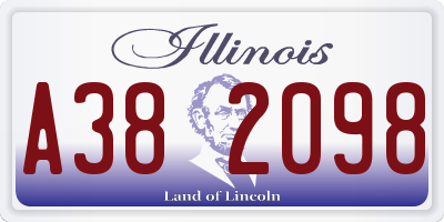 IL license plate A382098