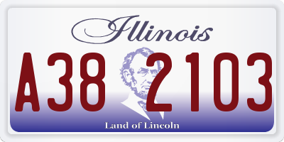 IL license plate A382103