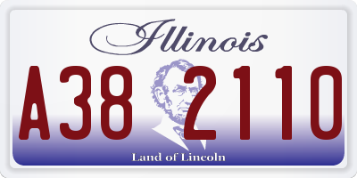 IL license plate A382110