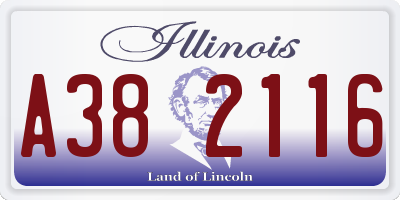 IL license plate A382116