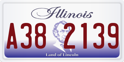 IL license plate A382139