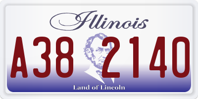 IL license plate A382140