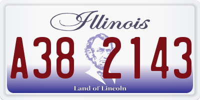 IL license plate A382143