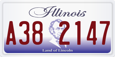 IL license plate A382147