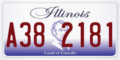 IL license plate A382181
