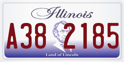 IL license plate A382185