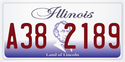 IL license plate A382189