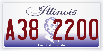 IL license plate A382200