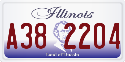 IL license plate A382204