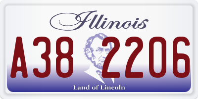 IL license plate A382206