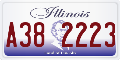 IL license plate A382223