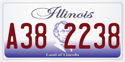 IL license plate A382238