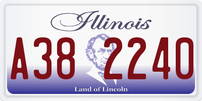 IL license plate A382240