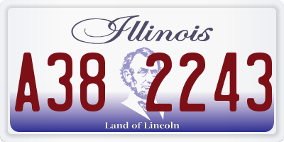 IL license plate A382243