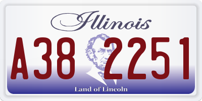 IL license plate A382251