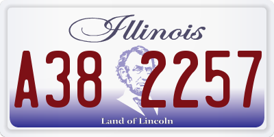 IL license plate A382257