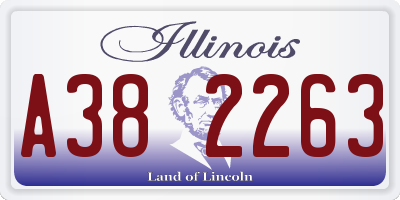 IL license plate A382263