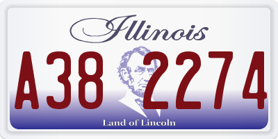 IL license plate A382274