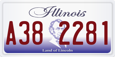 IL license plate A382281
