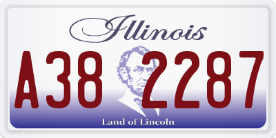 IL license plate A382287