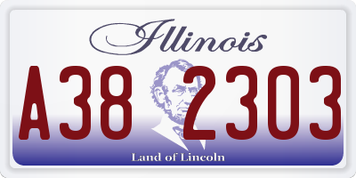 IL license plate A382303