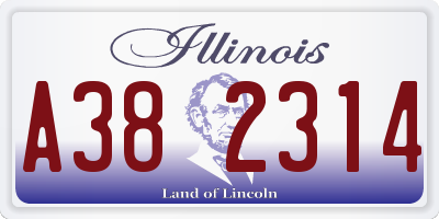 IL license plate A382314