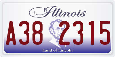 IL license plate A382315