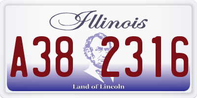 IL license plate A382316