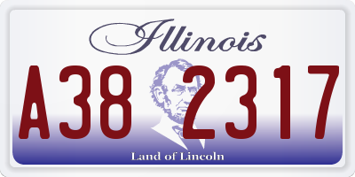 IL license plate A382317
