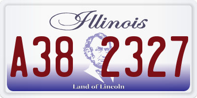IL license plate A382327