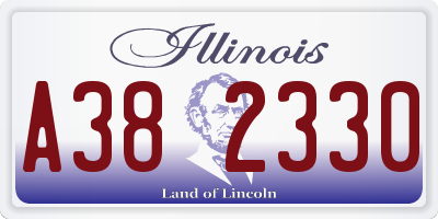 IL license plate A382330