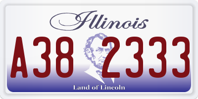 IL license plate A382333