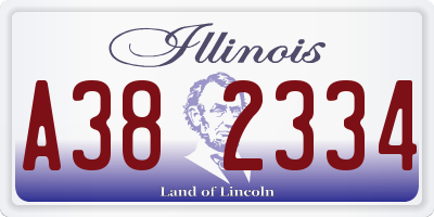 IL license plate A382334