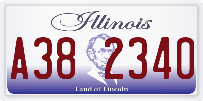IL license plate A382340