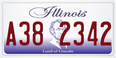 IL license plate A382342